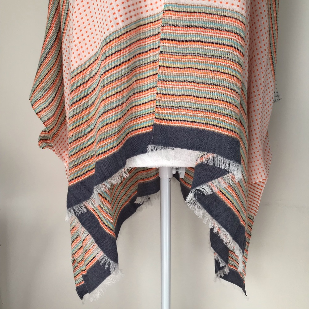 UO Summer Jacquard Scarf Cover Up Kimono - Picture 6 of 8